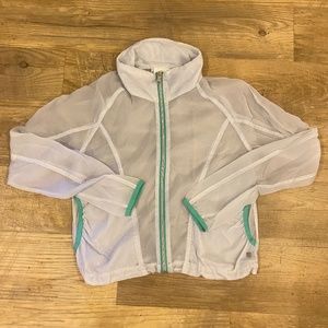 Adidas Neo Mesh Cropped Zip Jacket w/ Optional Hood Size US Small